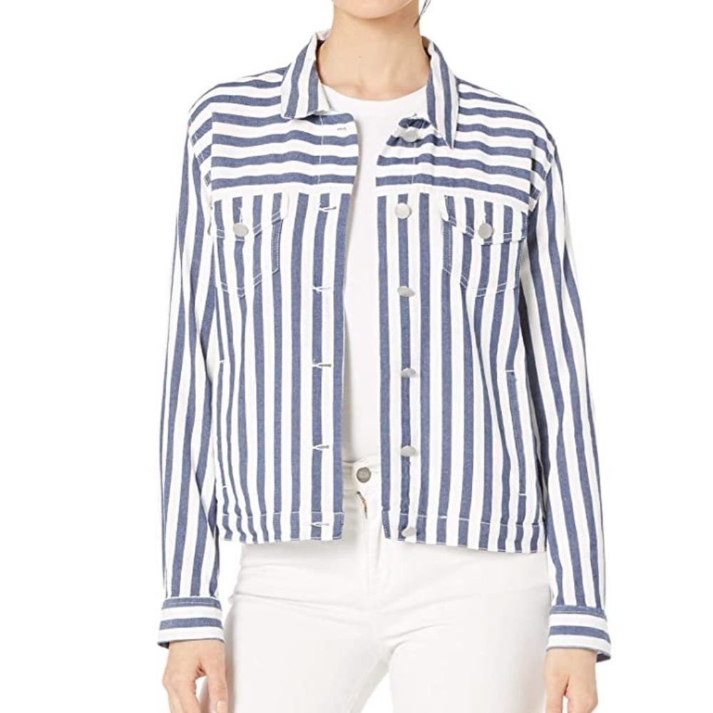 Two by Vince Camuto Womens Boardwalk Stripe Jacket